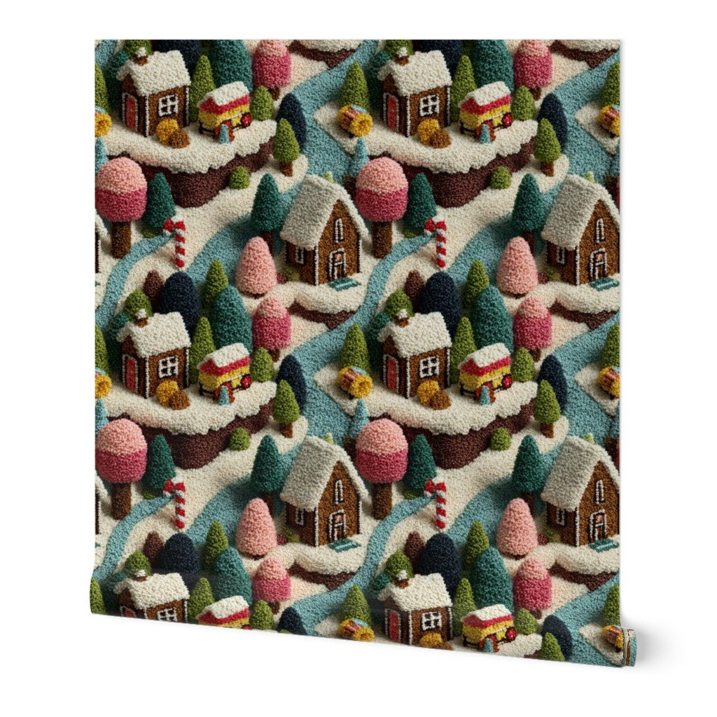 Gingerbread Crocheted Christmas Candy Land Village Home Decor Collection Interior Collection candyland wallpaper
