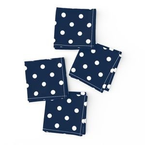 White Polkadots on Sailor Blue Design Collection Home Decor Collection polka dots napkins design