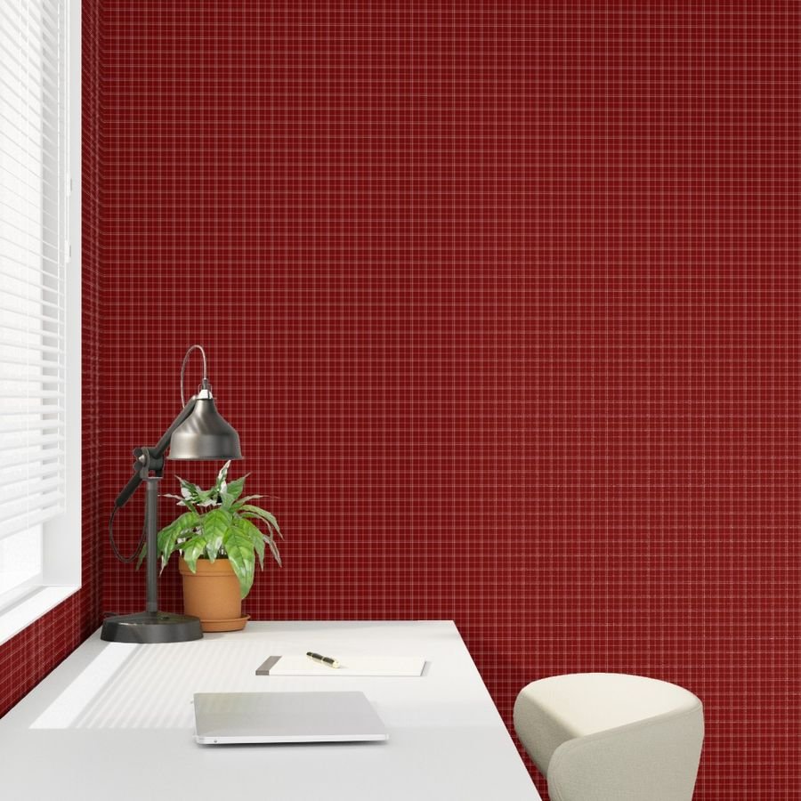 Dark Christmas Candy Apple Red Plaid Check with White Home Styling Collection Interior Collection christmas check wallpaper