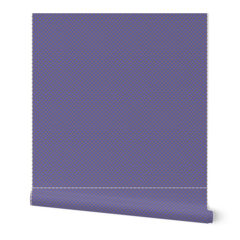 Faux Metallic gold Foil Crowns on Periwinkle Blue Color of the Year Interior Collection Design Collection periwinkle blue wallpaper