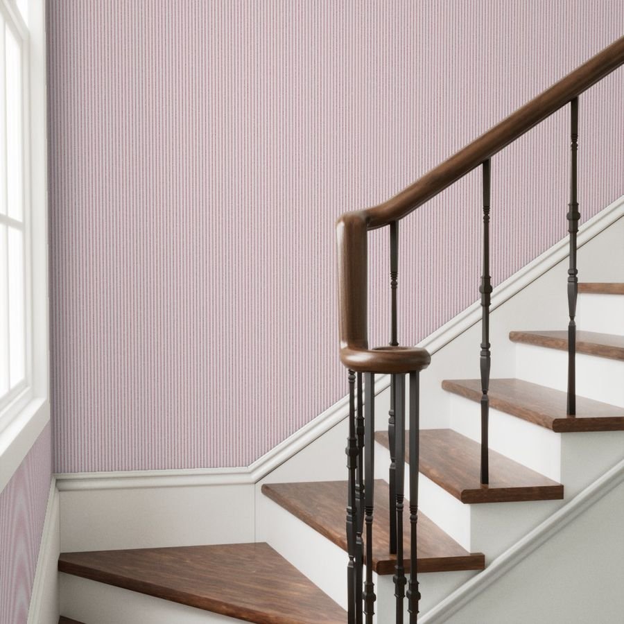 Small Vertical Nantucket Red Mattress Ticking Stripes on White Decor Collection Design Collection brittany reds wallpaper