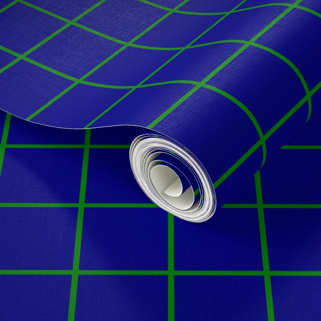 Green and Navy 2 Inch Grid Home Styling Collection Home Styling Collection green navy wallpaper