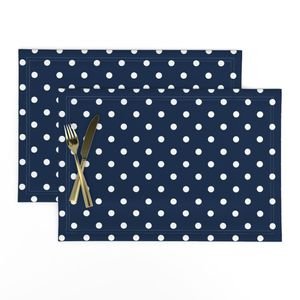 White Polkadots on Sailor Blue Design Collection Home Decor Collection sailor blue placemat design