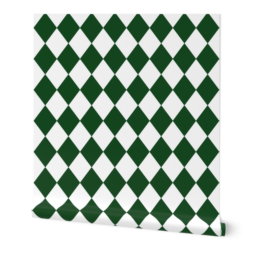 Hunter Green Modern Diamond Pattern Decor Collection Home Styling Collection hunter green wallpaper