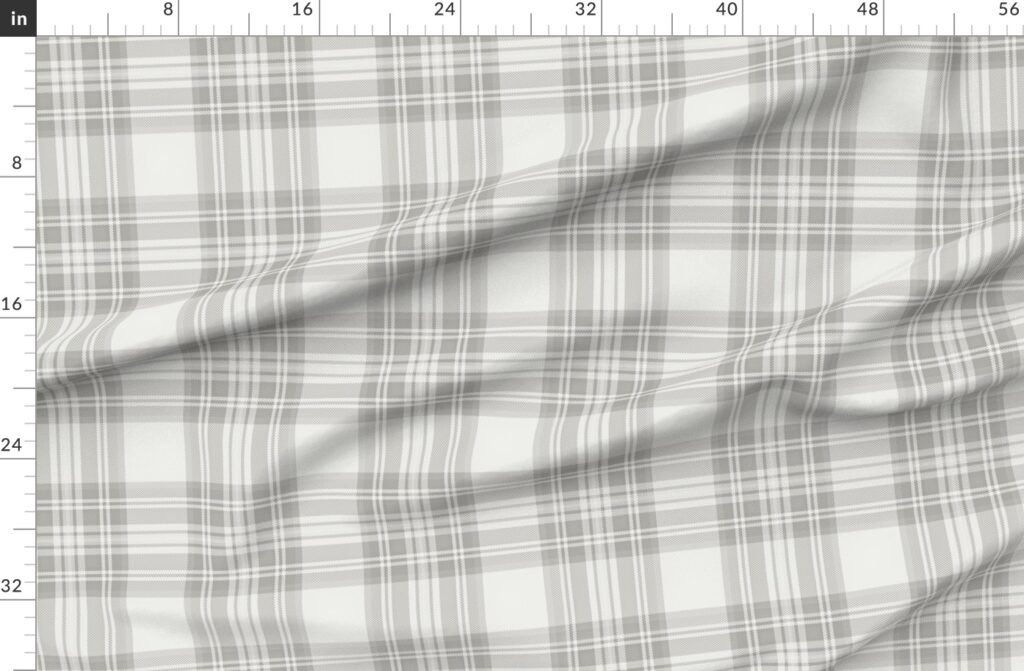 Driftwood Grey Large Traditional Tartan Plaid Pattern Fabric design