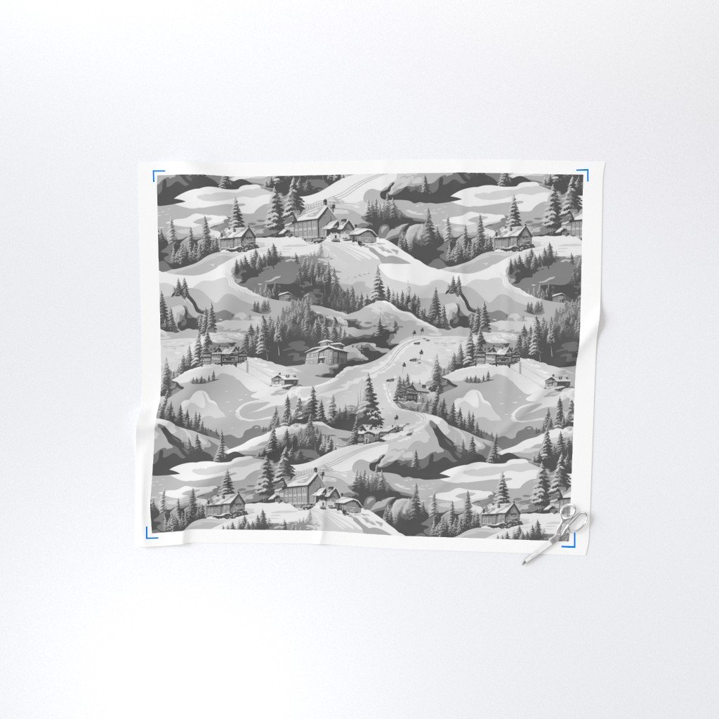 Small Montana Winter Cabins Montana with Evergreens in Grey Interior Collection Home Styling Collection grey glaze fabric