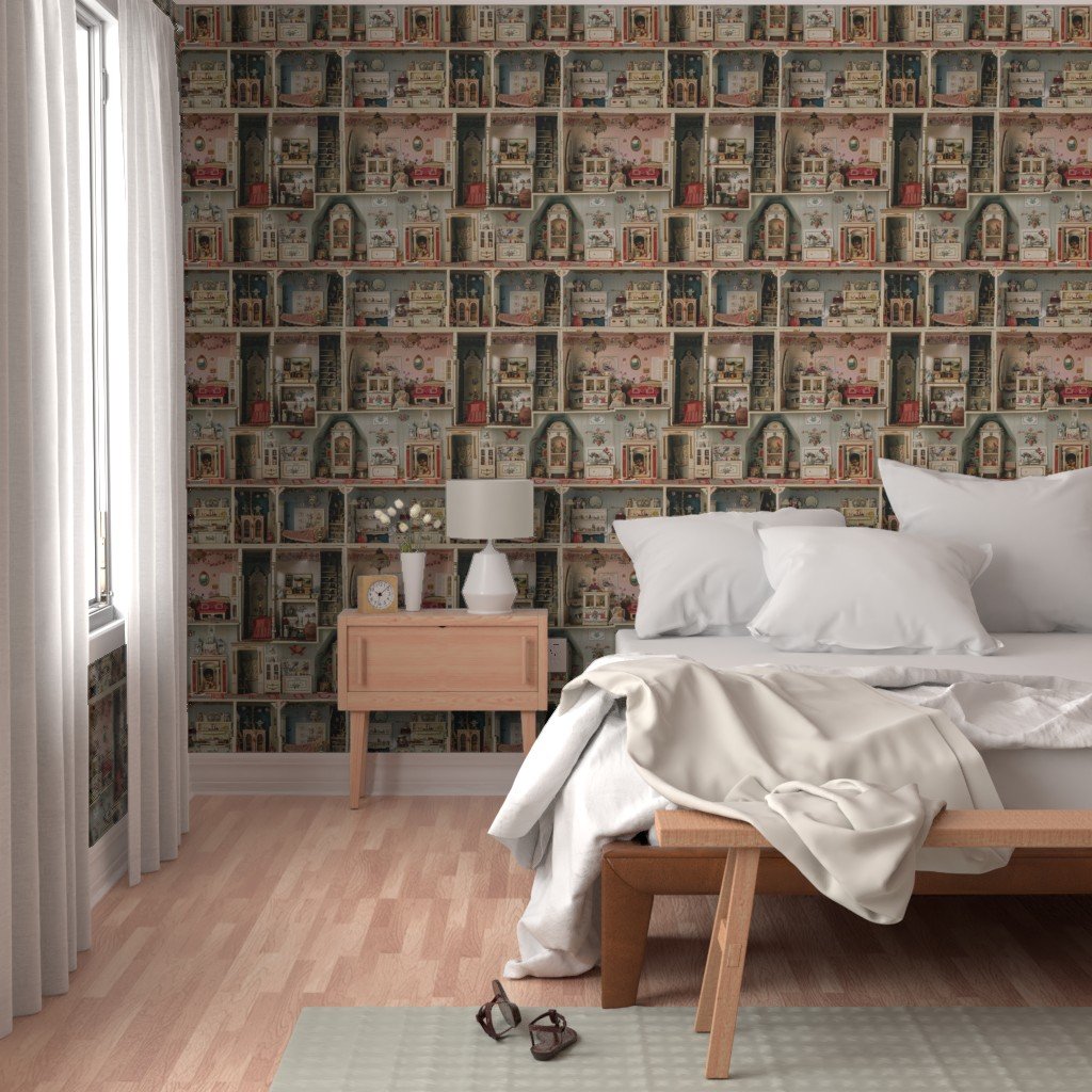 Quaint and Charming Dollshouse Rooms with Ditsy Decor 2 Home Styling Collection Interior Collection pastel dollhouse wallpaper