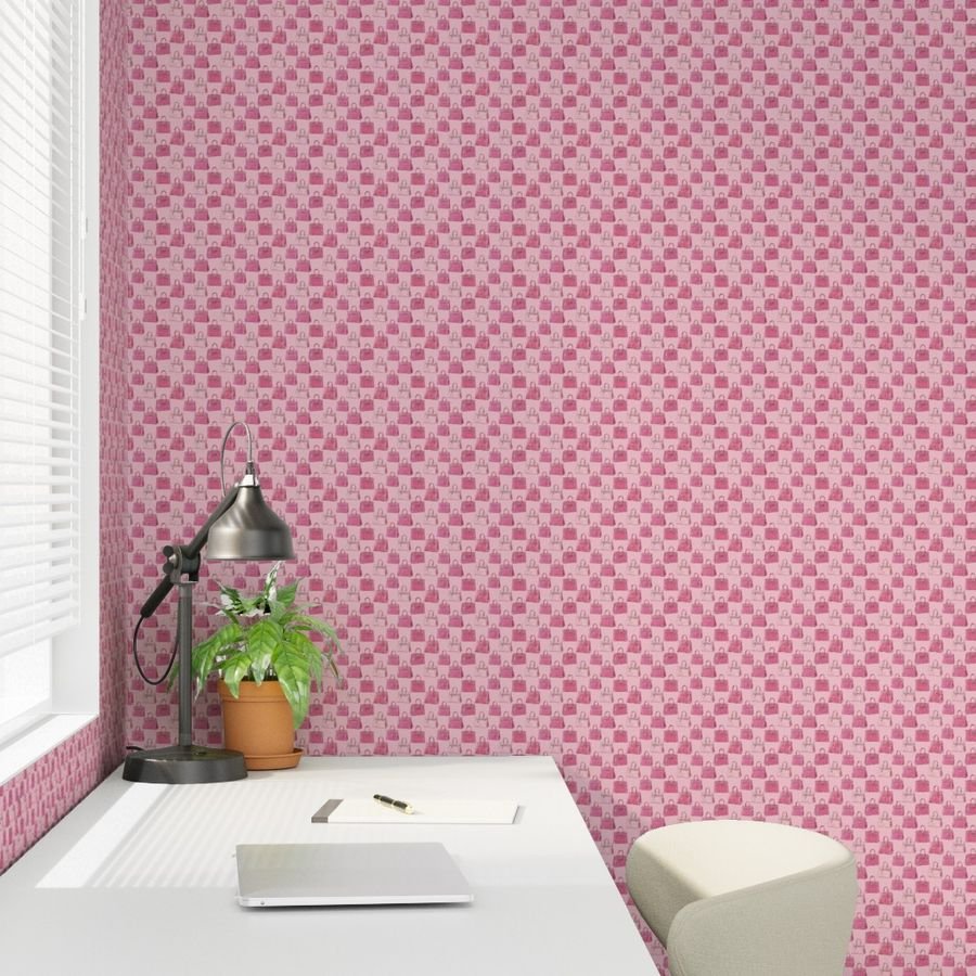 Small Pink Croc Texture Handbag Fashion Repeat Pattern Design Collection Design Collection small scale wallpaper