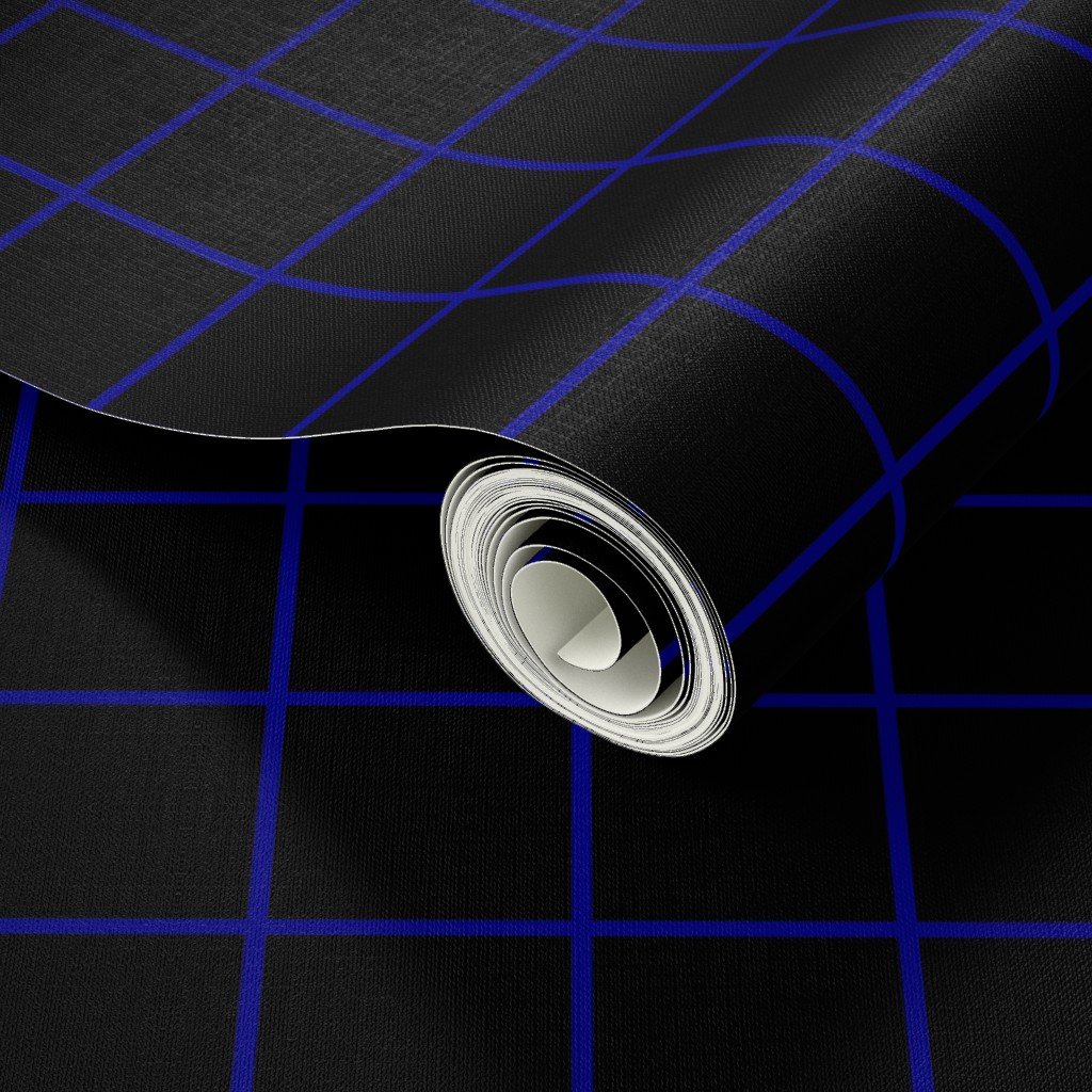 Navy and Black 2 Inch Grid Home Styling Collection Home Styling Collection navy geometric wallpaper