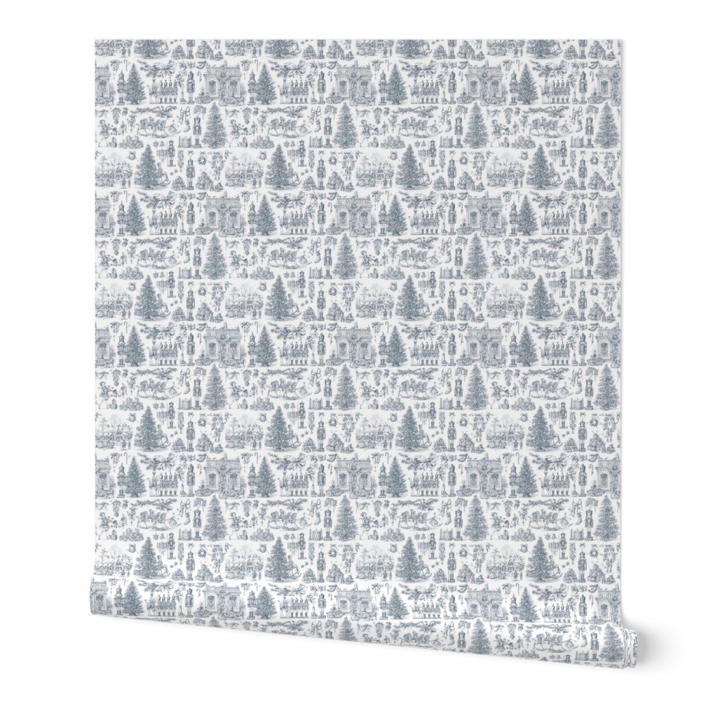 Christmas Nutcracker Toile Midnight Navy Design Collection Home Styling Collection toy soldiers wallpaper