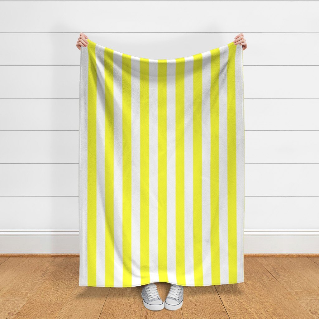 Florida Sunshine Yellow Vertical Tent Stripes Florida Colors of the Fabric design fabric
