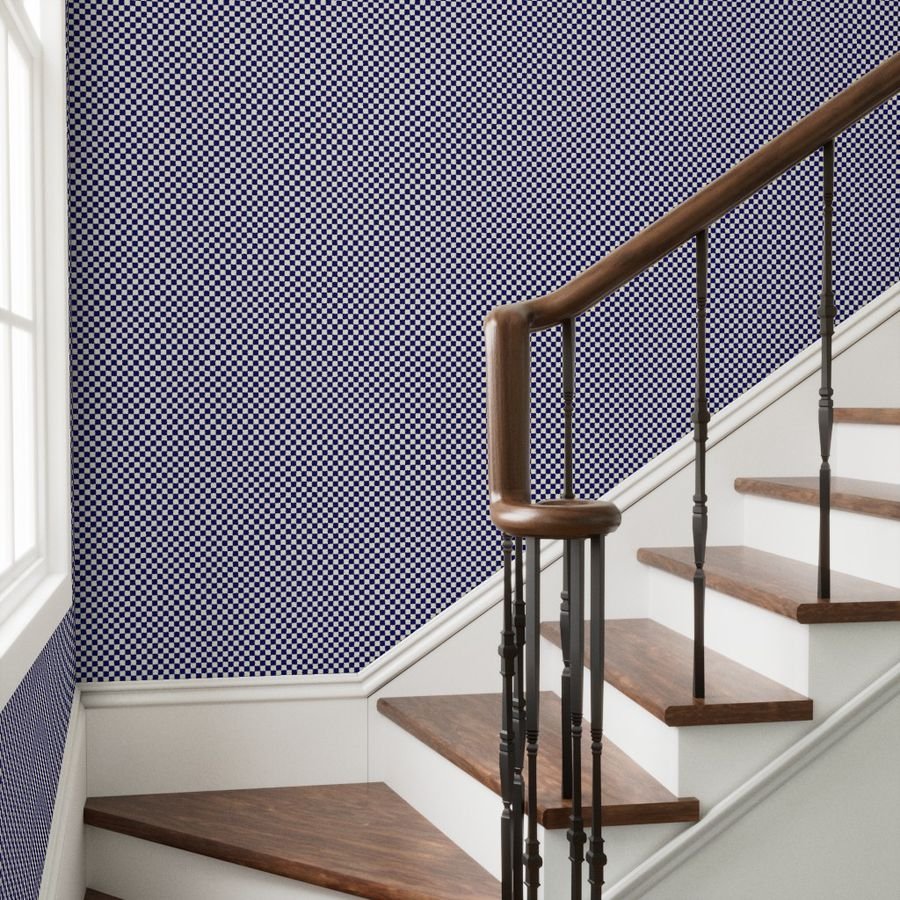 Navy Blue and Cream Checkerboard Squares Wallpaper blue and cream wallpaper
