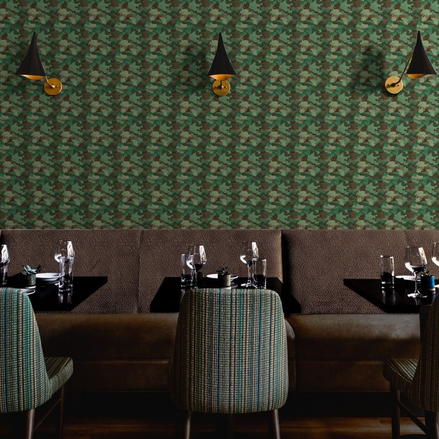 Military Army Green and Khaki Brown Camo Camouflage Print Wallpaper army camo wallpaper
