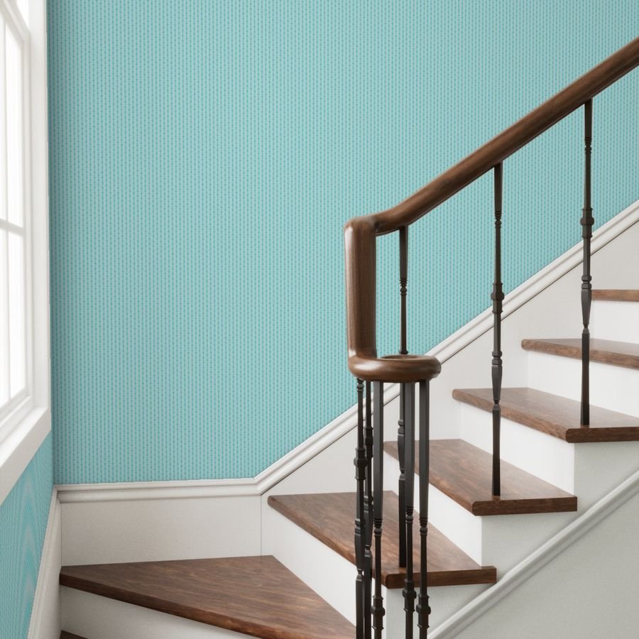 Puckered Seersucker-look Pin Stripes in Shades of Aqua Blue Wallpaper aqua blue stripes wallpaper