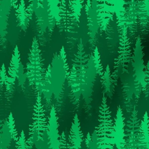 Endless Evergreen Forest with Fir Trees in Shades of Bright Green Home Styling Collection Home Decor Collection balsam tree fabric design