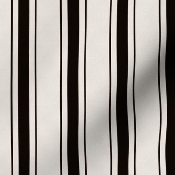 Small Coal Black Antique Vintage Mattress Ticking Stripe on Cream Interior Collection Home Styling Collection antique stripe fabric design