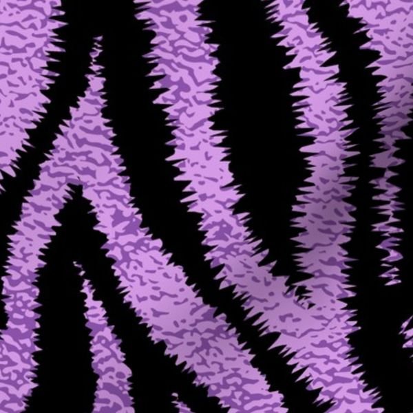 Textured Animal Striped Tiger Fur in Bold Purple Lavender and Black Design Collection Home Decor Collection animal fur fabric design