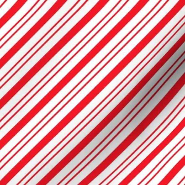 Small Classic Red Diagonal Christmas Candy Stripes Design Collection Interior Collection candy cane fabric design