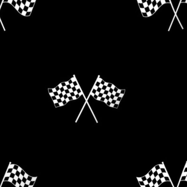 Small Black and White Classic Chequered Flags on Black Design Collection Design Collection black flag fabric design