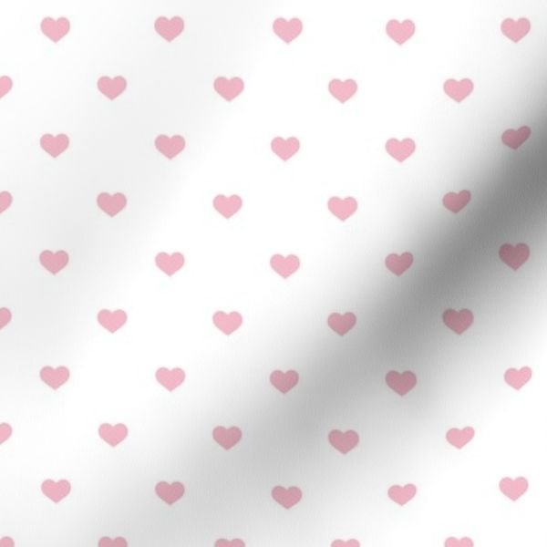 Mini Cotton Candy Pink Valentines Polkadot Love Hearts on White Background Home Decor Collection Home Decor Collection cotton candy fabric design