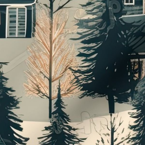 Montana Winter Cabins Montana with Evergreens Home Decor Collection Decor Collection montana forest fabric design