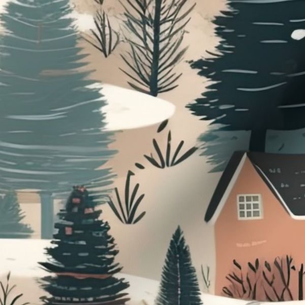 Montana Winter Cabins Montana with Evergreens Home Styling Collection Home Decor Collection montana forest fabric design