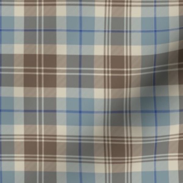 Cream with Beige and Blue French Provincial Tartan Home Decor Collection Design Collection autumnal tartan fabric design