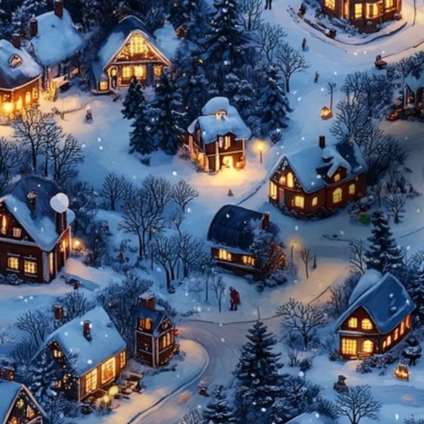 Snowy Twilight - Night Before Christmas Home Decor Collection Home Decor Collection charm fabric design