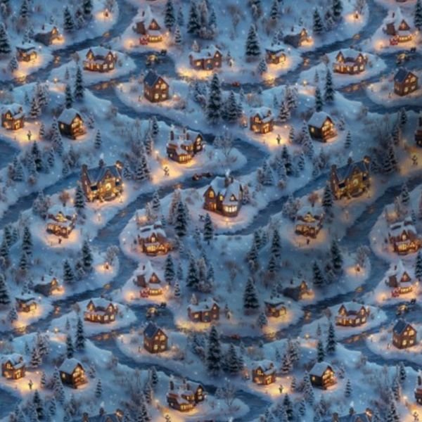 Small Scale Evening Glow - Night Before Christmas Interior Collection Decor Collection beauty evening fabric design