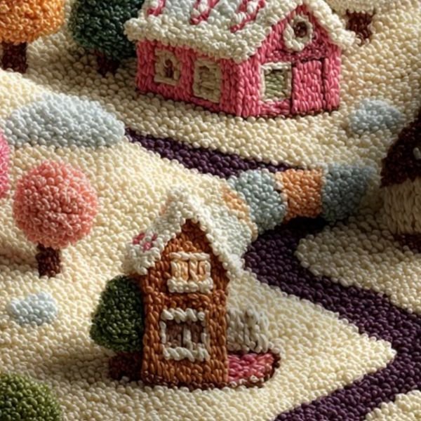 Caramel Cocoa Crocheted Candy Land Village Home Decor Collection Interior Collection candyland fabric design