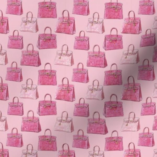 Small Pink Croc Texture Handbag Fashion Repeat Pattern Design Collection Design Collection boutique wallpaper fabric design
