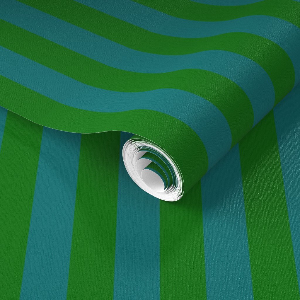Classic Green and Teal 1 Inch Vertical Stripes Wallpaper 1 inch stripes wallpaper