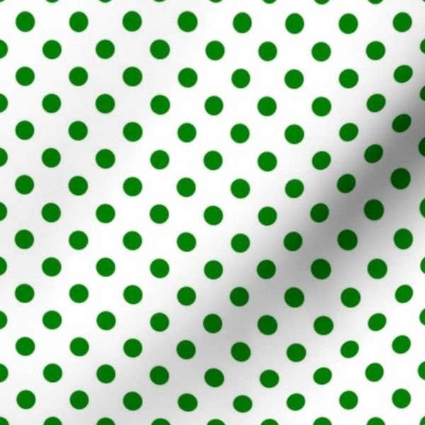 Green Spots on White 1 Inch Spacing Design Collection Home Decor Collection 1 inch polka dots fabric design