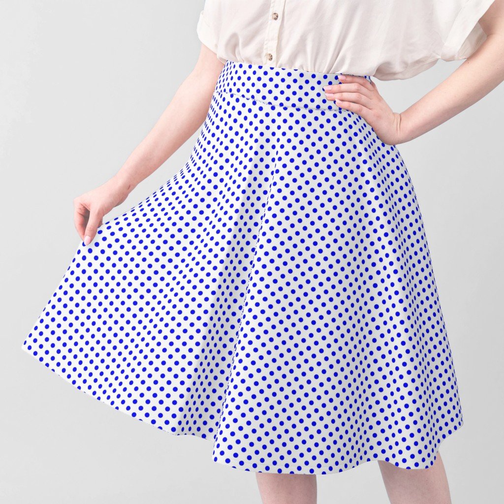 Blue Spots on White 1 Inch Spacing Fabric design fabric