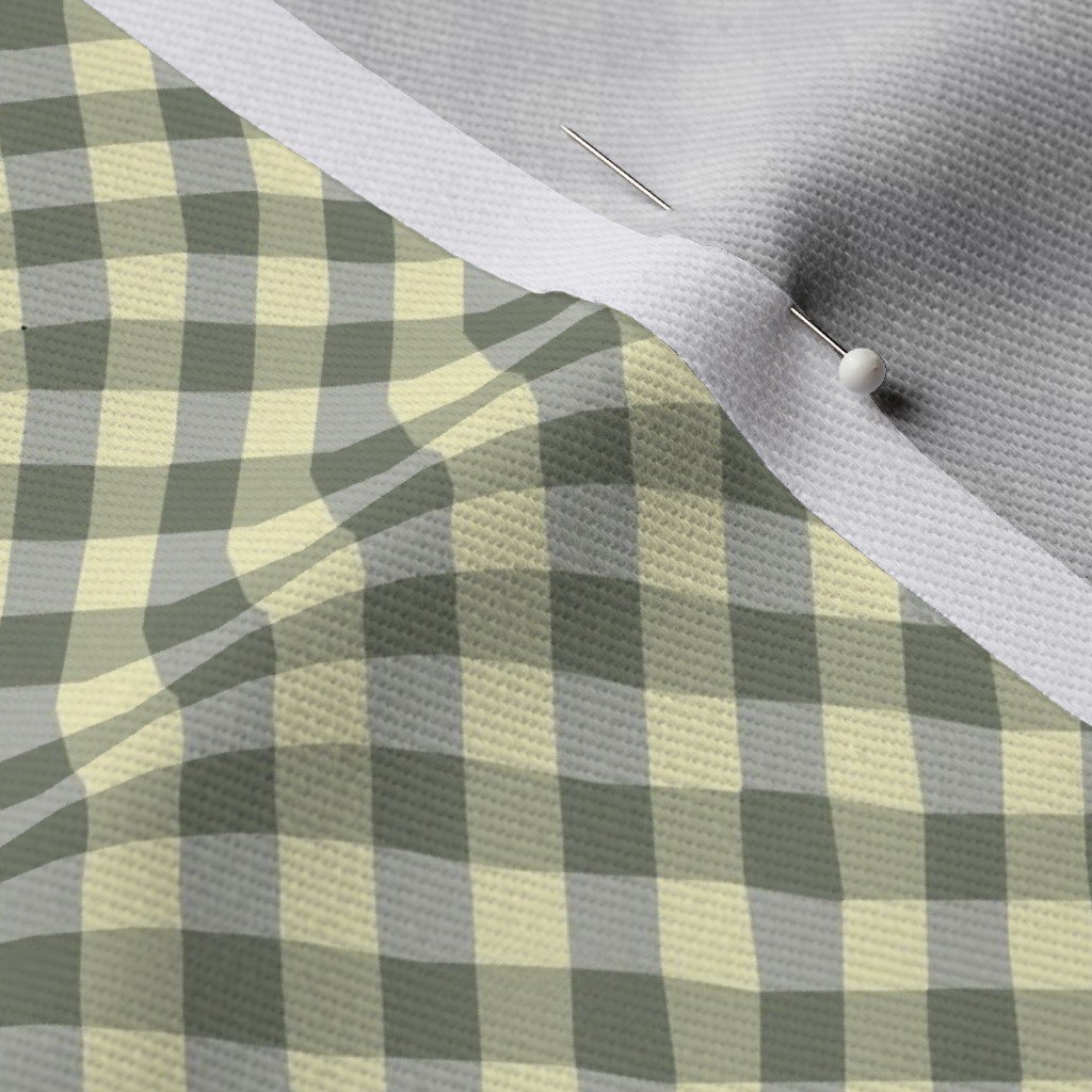 Sage Green and Cream White 1/4 Inch Diagonal Gingham Fabric design fabric