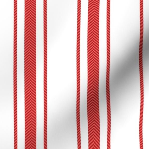 Mattress Ticking Wide Striped Pattern in Red and White Home Styling Collection Home Styling Collection bedding stripes fabric design