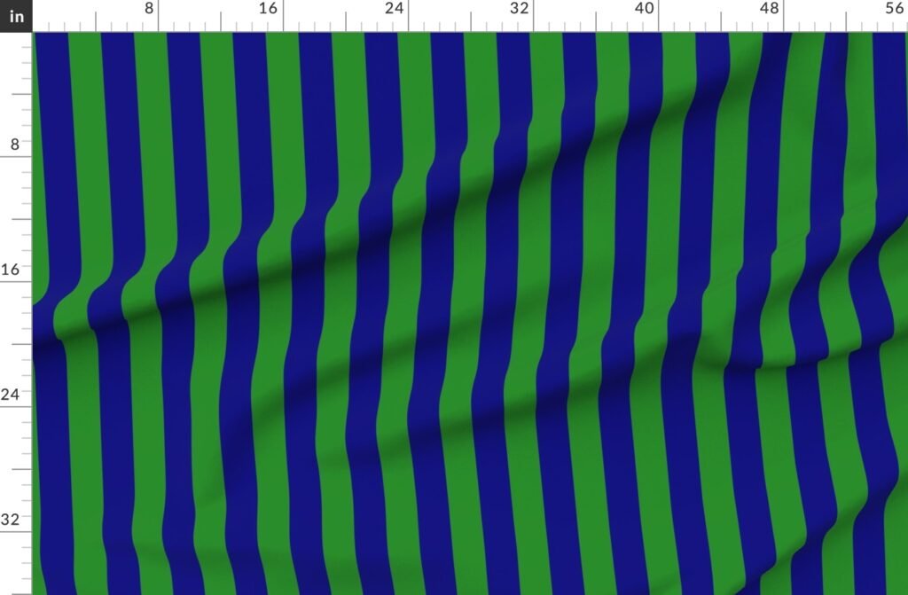 Bold Coastal Classic Navy Blue and Forest Green Cabana Tent Stripe Fabric design