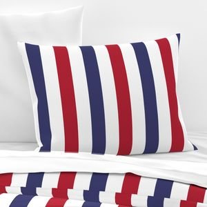 2 inch Flag Red White and Blue Alternating V Stripes Interior Collection Design Collection usa flag pillow sham design