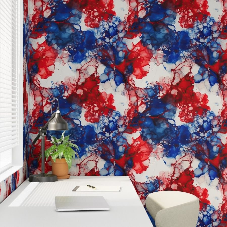 Red White and Blue Alcohol Ink American Patriotic Flag Colors Alcohol Ink Design Collection Home Styling Collection alcohol ink pattern wallpaper
