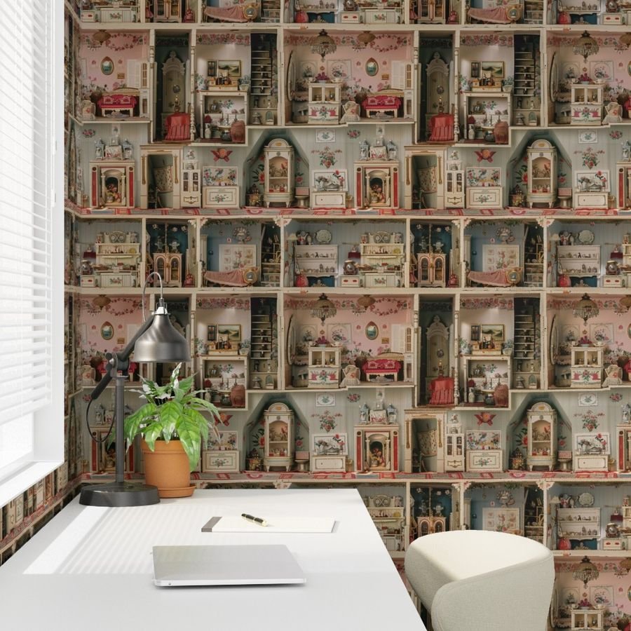 Quaint and Charming Dollshouse Rooms with Ditsy Decor 2 Home Styling Collection Interior Collection pastel rooms wallpaper