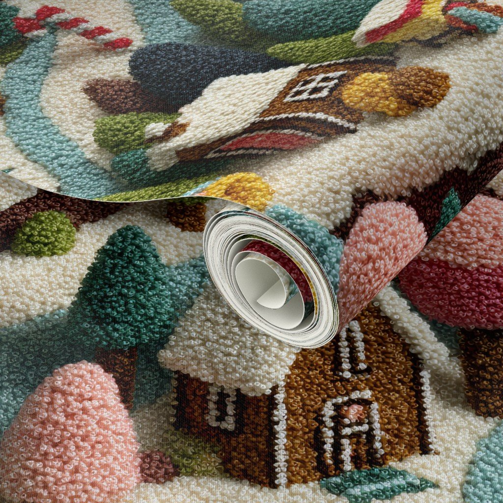 Gingerbread Crocheted Christmas Candy Land Village Home Decor Collection Interior Collection cozy wallpaper