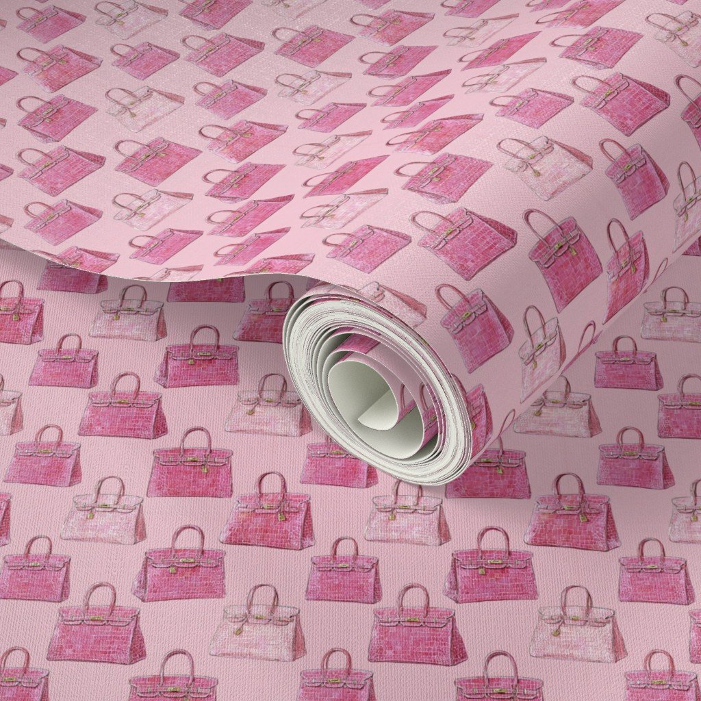 Small Pink Croc Texture Handbag Fashion Repeat Pattern Design Collection Design Collection boutique wallpaper wallpaper