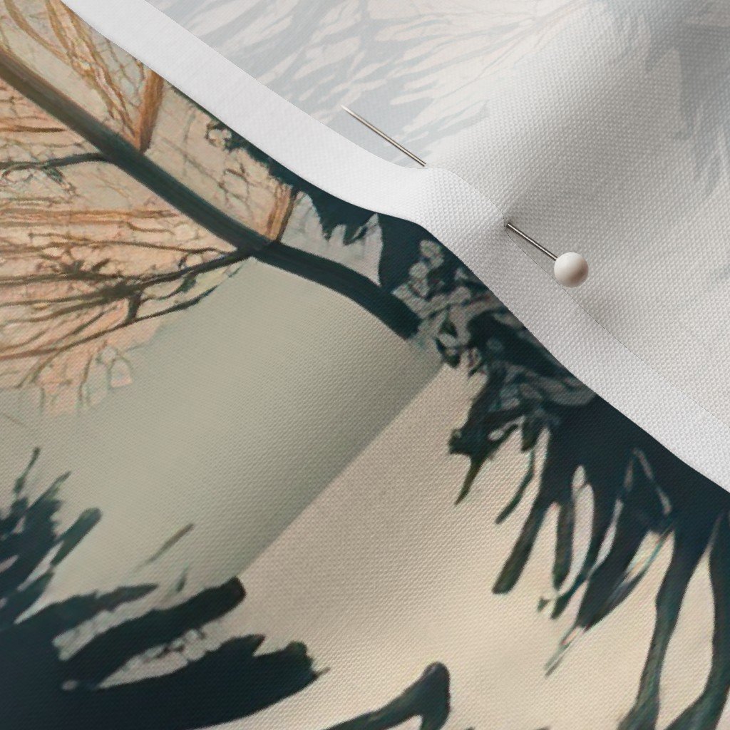 Montana Winter Cabins Montana with Evergreens Home Decor Collection Decor Collection montana forest fabric