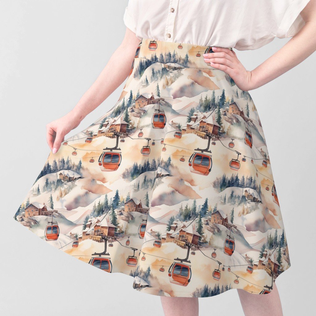 Vintage Ski Slope Cabins in Soft Pastels Design Collection Interior Collection pastel ski slope fabric