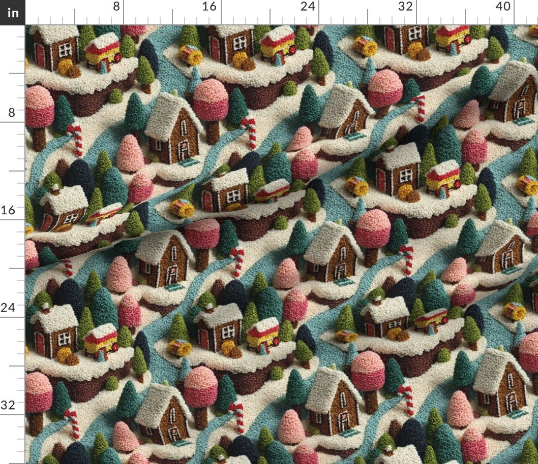 Gingerbread Crocheted Christmas Candy Land Village Home Decor Collection Interior Collection candyland fabric
