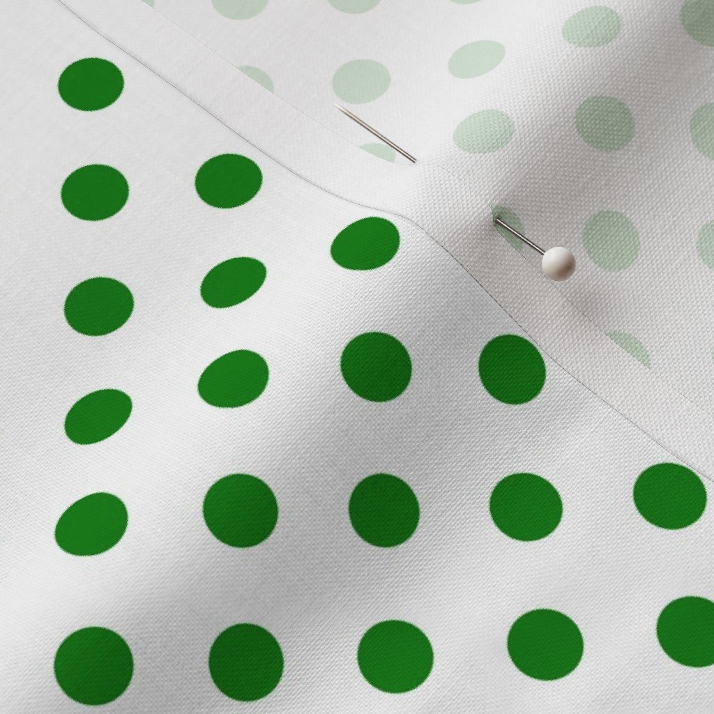 Green Spots on White 1 Inch Spacing Design Collection Home Decor Collection 1 inch polka dots fabric