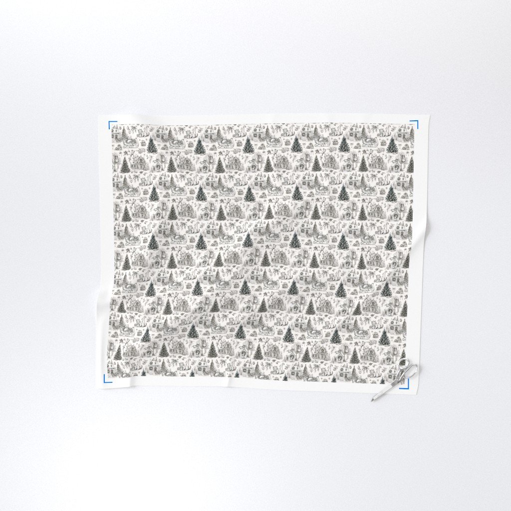 Christmas Cats Toile Black and White Home Styling Collection Home Styling Collection black and white fabric