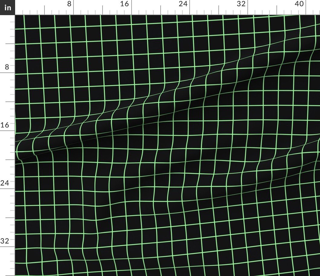 Mint Green and Black 2 Inch Grid Home Decor Collection Design Collection 2 inch grid fabric