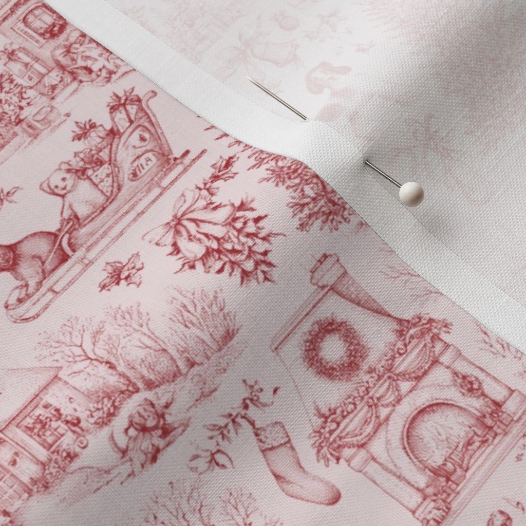 Christmas Dogs Toile Christmas Red Home Decor Collection Decor Collection christmas dogs fabric