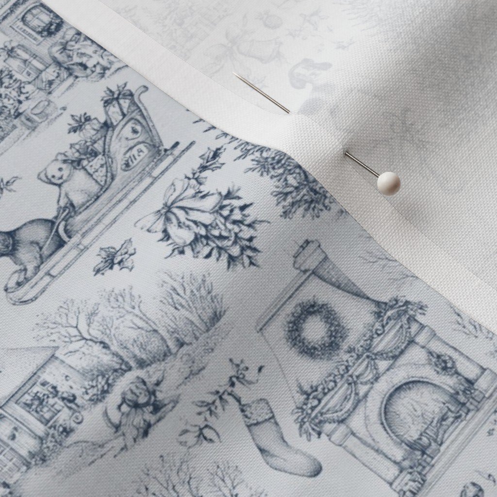 Christmas Dogs Toile Midnight Navy Home Decor Collection Decor Collection christmas dogs fabric